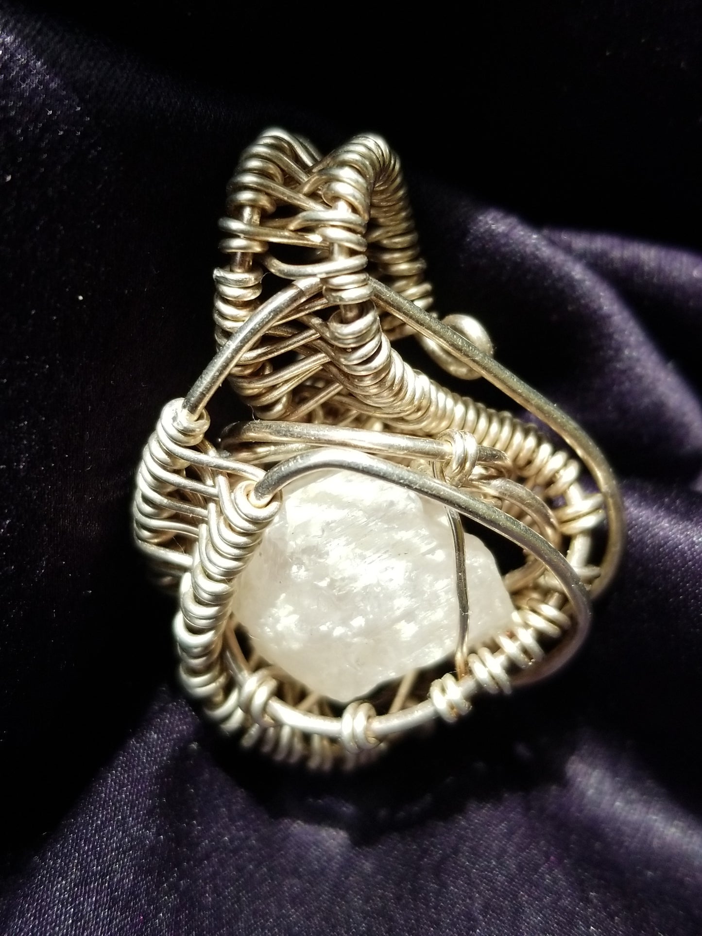 Morganite & Fine Silver Teardrop Pendant