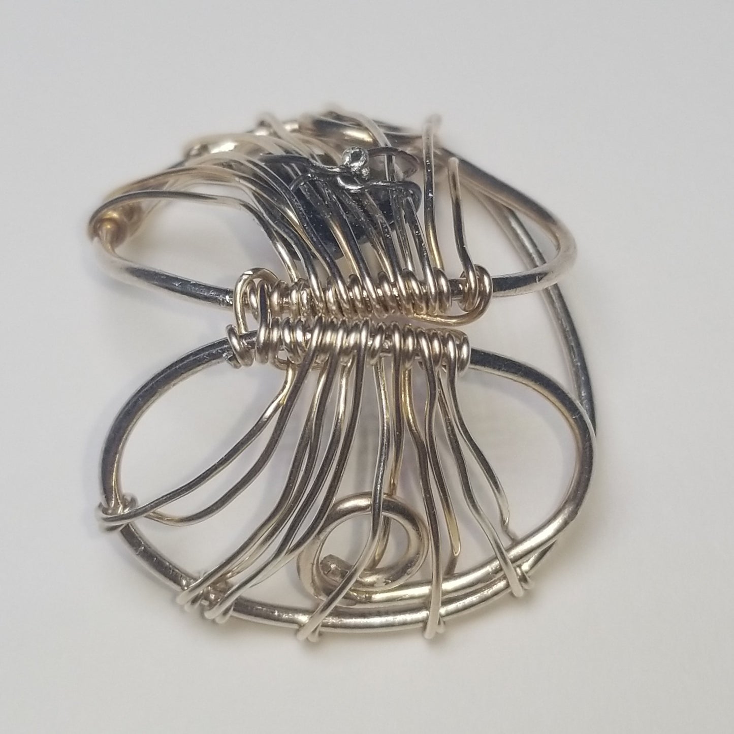 Celestial Clam - Saffordite & Fine Silver Jewelry Sculpture